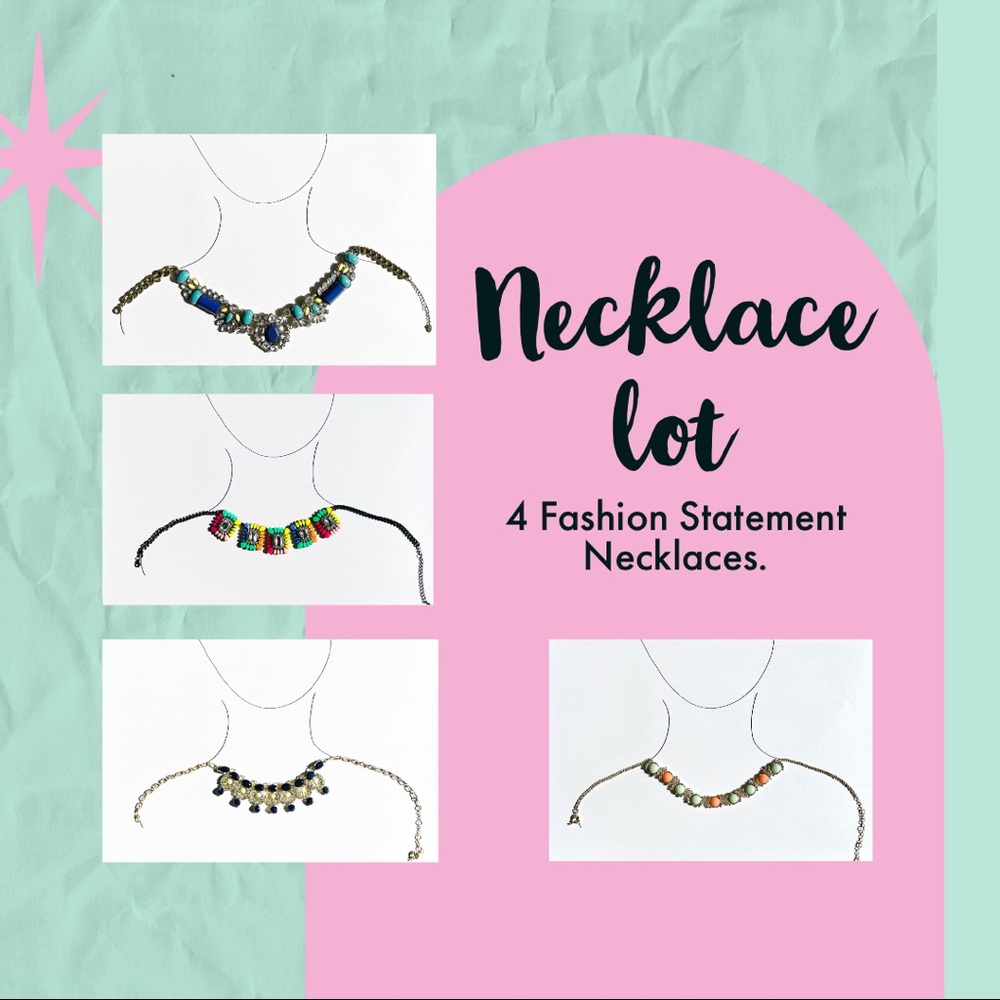 4 piece statement necklace lot